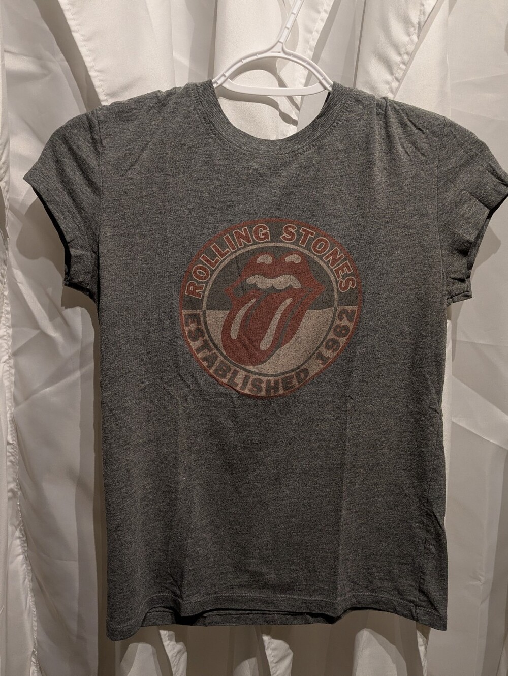 15 The Rolling Stones Graphic T-Shirt Heather Gray Established 1962 (Flawed Back